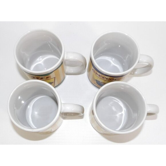 ATICO 12 oz Retro ceramic coffee cups mugs microwave & dishwasher safe set of 4 - Picture 4 of 5